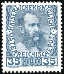 Stamp of Austria » 1890-1918 Issues  1908-13 Definitives 1h to 35h in group of over 23 