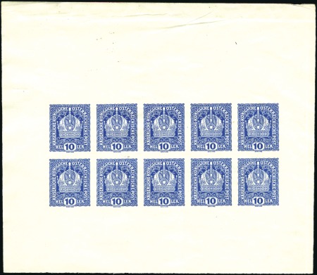 Stamp of Austria » 1890-1918 Issues  1916-18 Definitives 10h in proof colour blue in IM