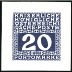 Stamp of Austria 1908 20h Essay group of 18 single die colour proof