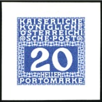 Stamp of Austria 1908 20h Essay group of 18 single die colour proof