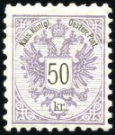 Stamp of Austria » 1883 Issue 1883 2kr to 50kr in 2 complete sets, hinged, showi