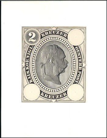 Stamp of Austria » 1890-1918 Issues  1890 Franz Joseph enlarged hand-drawn pen & ink es