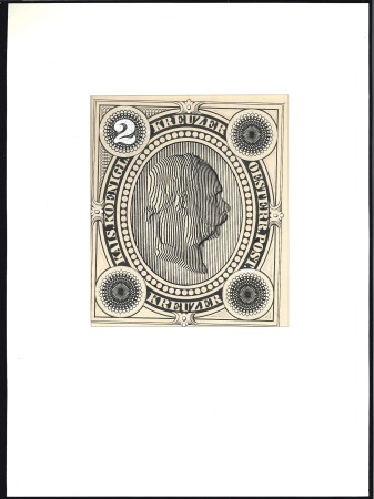 Stamp of Austria » 1890-1918 Issues  1890 Franz Joseph enlarged hand-drawn pen & ink es