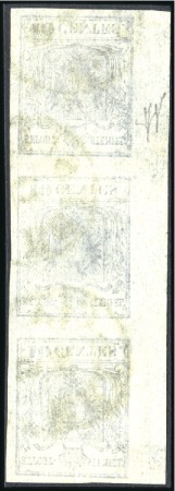 Stamp of Italian States » Lombardy Venetia 1850 10c silver grey, hand made wove very thin tra
