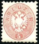 Stamp of Austria » 1863-64 Issue 1864 2kr to 15kr, complete set of five, mint, fres