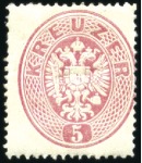 Stamp of Austria » 1863 Issue 1863 2kr to 15kr, complete set of five, mint, fres