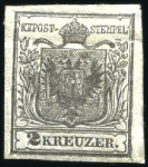 Stamp of Austria » 1850 Issue 1850 1kr to 9kr two complete sets, mint, showing b