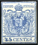 Stamp of Italian States » Lombardy Venetia 1850 5c to 45c mint selection, showing both hand m