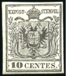 Stamp of Italian States » Lombardy Venetia 1850 5c to 45c mint selection, showing both hand m