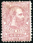 Stamp of Austria 1873 5kr to 2f set of nine mint, plus 1878 5kr to 