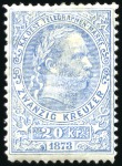 Stamp of Austria 1873 5kr to 2f set of nine mint, plus 1878 5kr to 