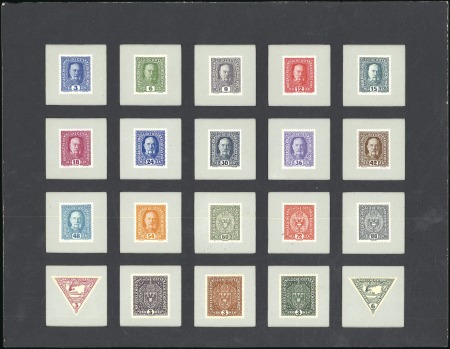 Stamp of Austria 1916 Colour proofs presented and stuck in attracti