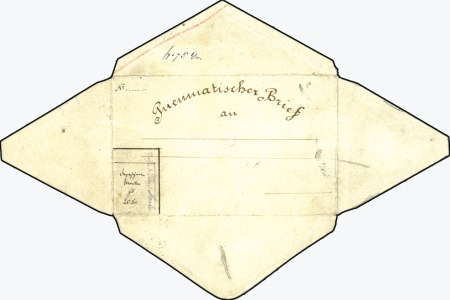 Stamp of Austria 1875 TUBE MAIL handpainted essay for the 1st pneum