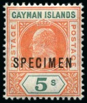 Stamp of Cayman Islands 1900-1967 Old-time collection on large hand-drawn album pages with Specimens