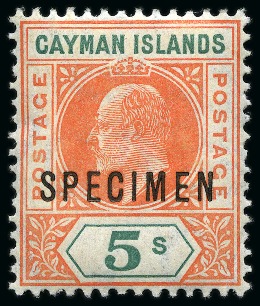 Stamp of Cayman Islands 1900-1967 Old-time collection on large hand-drawn album pages with Specimens