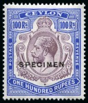 Stamp of Ceylon 1857-1967 Old-time collection on large hand-drawn album pages with Specimens