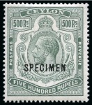 Stamp of Ceylon 1857-1967 Old-time collection on large hand-drawn album pages with Specimens