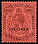 Stamp of Ceylon 1857-1967 Old-time collection on large hand-drawn album pages with Specimens