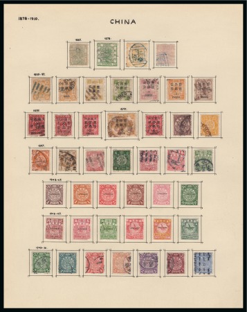 Stamp of China » Collections and Lots 1878-1949 Old-time collection on large hand-drawn album pages