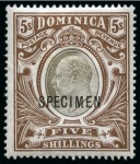 Stamp of Dominica 1874-1965, Old-time unused collection on seven large hand drawn album pages