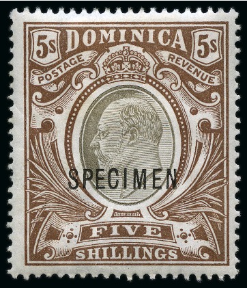 Stamp of Dominica 1874-1965, Old-time unused collection on seven large hand drawn album pages
