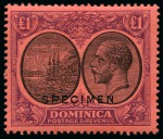 Stamp of Dominica 1874-1965, Old-time unused collection on seven large hand drawn album pages