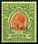 Stamp of Dominica 1874-1965, Old-time unused collection on seven large hand drawn album pages