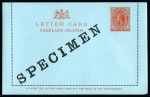 Stamp of Falkland Islands » Collections 1886-1952 Postal Stationery: Collection of the UPU unused stationery incl. SPECIMEN overprints