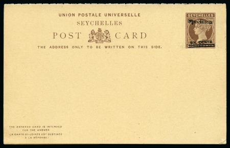 Stamp of Seychelles 1884-1956 Postal Stationery: Collection of the UPU unused stationery incl. SPECIMENS