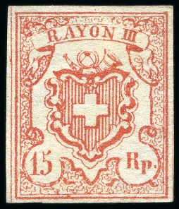 Stamp of Switzerland / Schweiz » Rayonmarken » Rayon III (grosse Ziffer) Type 7, ungebraucht ohne Gummi, farbfrisch und ringsum