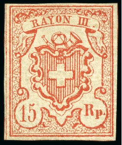 Stamp of Switzerland / Schweiz » Rayonmarken » Rayon III (grosse Ziffer) Type 3, in leuchtend frische Farbe, allseits sehr gut