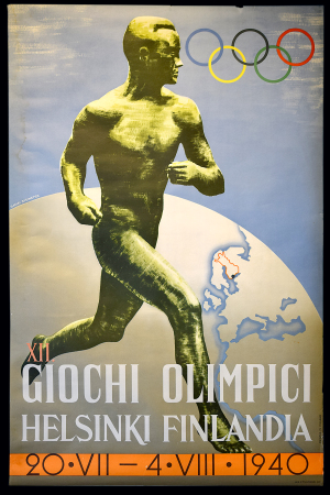 Stamp of Olympics » 1940 Helsinki (Cancelled) 1940 Helsinki original official poster in Italian,