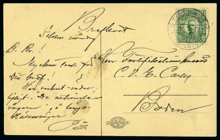 Stamp of Olympics » 1912 Stockholm » LBR. / STADION Cancels 10th DAY: 1912 (Jul 8) "STOCKHOLM / LBR. / STADION" special cancel