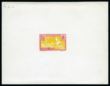 Stamp of Olympics » 1924 Paris » Essays and Proofs 1924 Paris 25c die proof in orange-yellow and scarlet