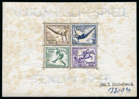 Stamp of Germany » German Empire » German Empire, 1933/45 Third Reich 1936 Berlin mini sheets (Mi. Block no.5 & no.6) from the archives of the Reichsdruckerei 