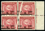 Stamp of Olympics » 1920 Antwerp 1920 Antwerp Surcharge group of varieties on two album pages