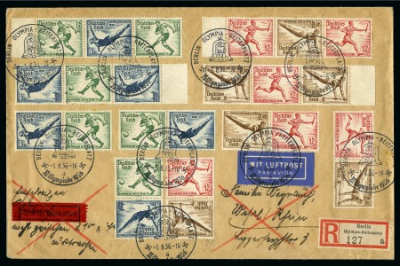 Stamp of Olympics » 1936 Berlin » Special Postmarks 1936 Berlin "Olympic Bell" pictorial cancellation collection