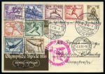 Stamp of Olympics » 1936 Berlin » 1936 Hindenburg Olympic Flight 1936 Hindenburg Zeppelin Olympiafahrt group of covers (6)