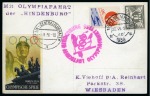 Stamp of Olympics » 1936 Berlin » Special Postmarks 1936 Hindenburg Zeppelin Olympiafahrt group of covers (9)