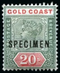 Stamp of Gold Coast 1875-1954 Old-time collection on six large hand-drawn