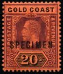 Stamp of Gold Coast 1875-1954 Old-time collection on six large hand-drawn