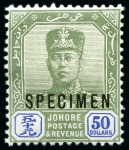 Stamp of Malaysia » Malaysian States » Johor 1876-1938 Old-time collection on two large hand-drawn