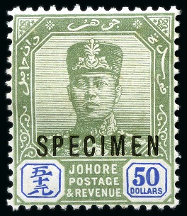 Stamp of Malaysia » Malaysian States » Johor 1876-1938 Old-time collection on two large hand-drawn