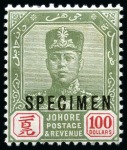 Stamp of Malaysia » Malaysian States » Johor 1876-1938 Old-time collection on two large hand-drawn