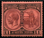Stamp of St. Kitts-Nevis 1876-1938 Old-time collection on two large hand-drawn