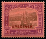 Stamp of St. Kitts-Nevis 1876-1938 Old-time collection on two large hand-drawn
