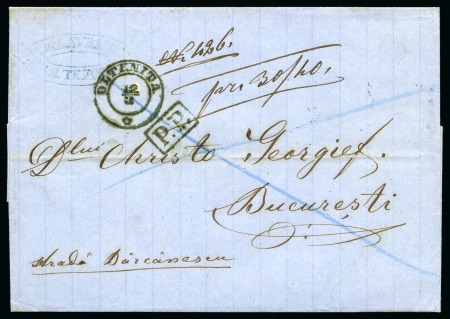 Stamp of Romania » Postal History » Double-circle Datestamps Olteniza : Fully paid cover  sent from Olteniza to Bucharest showing double-circle