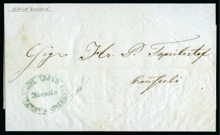 Stamp of Romania » Austrian Levant Post Offices Braila - Ibraila :  1859 , cover sent from Braila to Constantinopoli