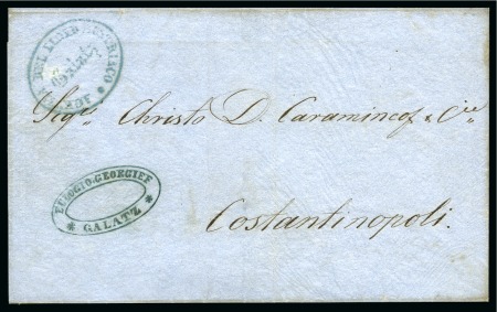 Stamp of Romania » Austrian Levant Post Offices Galati - Galatz :  Folded entire from Galati to Constantinopoli