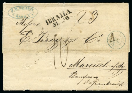 Stamp of Romania » Austrian Levant Post Offices Braila - Ibraila :  1858 (Aug 31): entire letter from Braila to France
